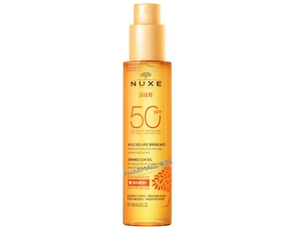 nuxe-sun-huile-solaire-bronzante-spf-50-visage-corps-flacon-150-ml-pharmacie-pharmaglobe.lu