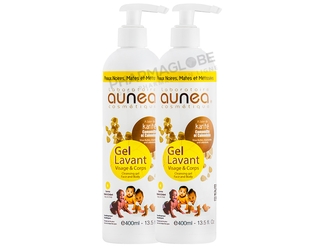 AUNEA-DUO-GEL-LAVANT-400-ML-visage-et-corps-peaux-metisses-pharmaglobe.lu