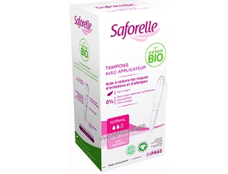 saforelle-boite-14-tampons-hygieniques-coton-bio-normal-applicateur-iprad-hypo-allergeniques-non-irritants-pharmacie-pharmaglobe.lu