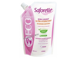 saforelle-soin-lavant-ultra-hydratant-eco-recharge-sachet-400ml-iprad-sans-savon-secheresse-intime-pharmacie-pharmaglobe.lu