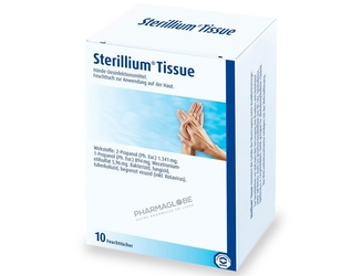 STERILLIUM-TISSUE-10-COMPRESSES-IMPREGNEES-lingettes-desinfection-mains-pharmaglobe.lu