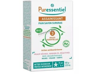 puressentiel-assainissant-pain-savon-surgras-solide-100g-aux-huiles-essentielles-bio-pharmacie-pharmaglobe.lu