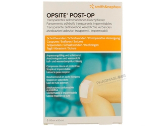 OPSITE-POST-OPERATOIRE-8,5-par-9,5-CM-X-5-pansements-transparents-impermeables-pharmaglobe.lu