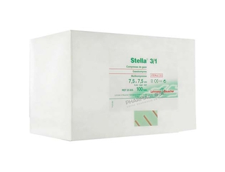 COMPRESSE-STELLA-3/1-7,5-par-7,5-CM-X-100-compresses-pharmaglobe.lu