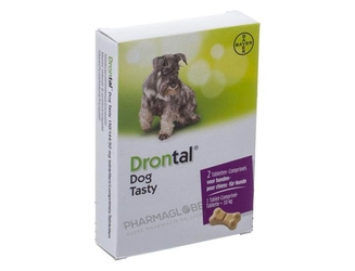 DRONTAL-DOG-TASTY-2-COMPRIMES-VETERINAIRE-antiparasitaire-chien-pharmaglobe.lu