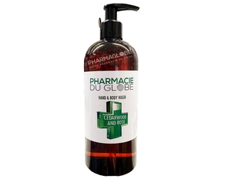 PHARMACIE-DU-GLOBE-HAND&BODY-WASH CEDARWOOD-ROSE-400ML-gel-douche-corps-et-mains-bois-de-cedre-et-rose-pharmaglobe.lu