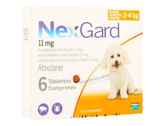 NEXGARD-11-MG-S-6-COMPRIMES-A-CROQUER-VETERINAIRE-anti-parasites-pharmaglobe.lu