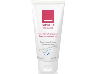 Papulex-Moussant-Gel-Nettoyant-Sans-Savon-Tube-150ml-Peaux-Imperfections-pharmaglobe.lu