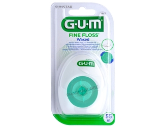 GUM-FINE-FLOSS-CYL-CIRE-55-M-N°1555-fil-dentaire-ciré-fin-pharmaglobe.lu