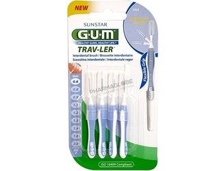 GUM-TRAV-LER-PB-0,6-MM-X-4-N°1312-4-brossettes-interdentaires-iso-0-0.6mm-anti-plaque-pharmaglobe.lu