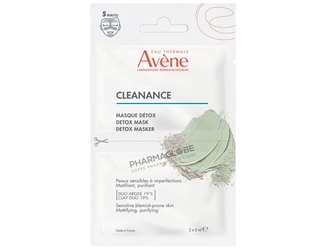 AVENE-CLEANANCE-MASQUE-DETOX-2-unidoses-de-6ML-peau-sensible-imperfections-matifier-purifier-pharmaglobe.lu