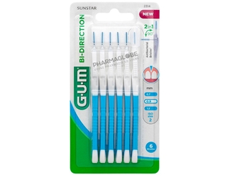 GUM-BI-DIRECTION-2314-BLISTER-DE-6-BROSSETTES-0,9-MM-nettoyage-espace-interdentaire-pharmaglobe.lu