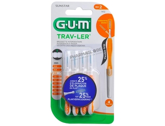 GUM-TRAV-LER-1412-LOT-DE-4-BROSSETTES-INTERDENTAIRES-0,9-MM-pharmaglobe.lu