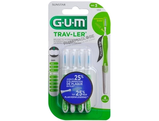 GUM-TRAV-LER-1414-LOT-DE-4-BROSSETTES-INTERDENTAIRES-1,1MM-pharmaglobe.lu
