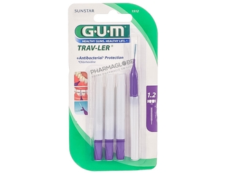 GUM-TRAV-LER-1512-LOT-DE-4-BROSSETTES-INTERDENTAIRES-1,2MM-pharmaglobe.lu