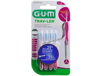 GUM-TRAV-LER-1612-LOT-DE-4-BROSSETTES-INTERDENTAIRES-1,4MM-pharmaglobe.lu