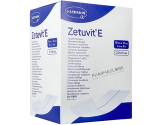 ZETUVIT-E-10-par-10-CM-25-COMPRESSES-STERILES-Hartmann-pansement-absorbant-pharmaglobe.lu