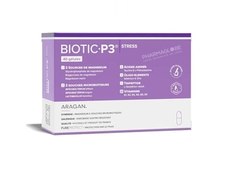 Biotic-P3-Stress-40-Gélules-Aragan-Système-Nerveux-Souches-Microbiotiques-pharmaglobe.lu