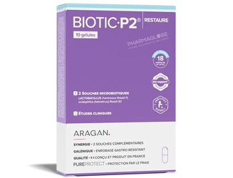 Biotic-P2-10-Gélules-Aragan-Flore-Intestinale-Souches-Microbiotiques-pharmaglobe.lu