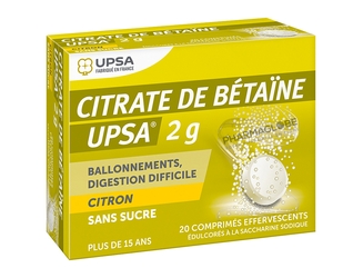 CITRATE-DE-BETAINE-UPSA-CITRON-20-COMPRIMES-effervescents-ballonnements-digestion-difficile-pharmaglobe.lu