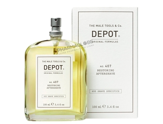 Depot-No-407-Restoring-Aftershave-Flacon-100ml-Lotion-Après-Rasage-Réparatrice-et-Rafraîchissante-pharmaglobe.lu