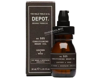 Depot-No-505-Conditioning-Beard-Oil-Leather-&-Wood-Flacon-Pompe-30ml-Huile-à-Barbe-Revitalisante-pharmaglobe.lu