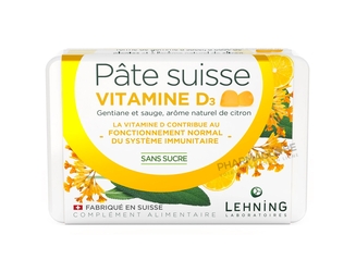 Pâte-Suisse-Vitamine-D3-40-Gommes-à-Sucer-Sans-Sucre-Lehning-Système-Immunitaire-pharmaglobe.lu