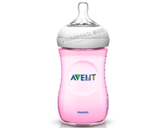 Philips-Avent-Natural-Biberon-260-ml-Rose-Tétine-à-Réponse-Naturelle-pharmaglobe.lu
