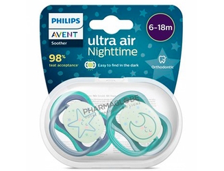 Philips-Avent-Sucette-Ultra-Air-Nighttime-+-6-Mois-Etoile-&-Lune-2-Pièces-Ultra-Air-Nuit-pharmaglobe.lu