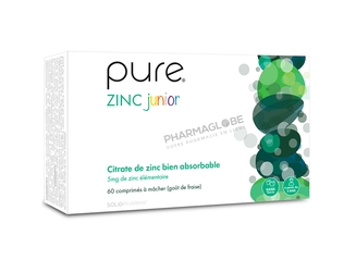 Pure-Zinc-Junior-60-Comprimés-à-Mâcher-Goût-Fraise-Solidpharma-pharmaglobe.lu