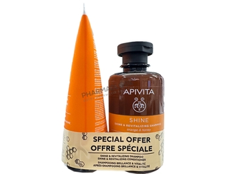 APIVITA-PROMO-BRILLANCE-SHAMPOING-&-APRES-SHAMPOING-revitalisant-pharmaglobe.lu