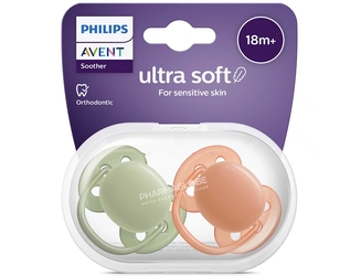 AVENT-Philips-SUCETTE-Tetine-+18Mois-ULTRA-SOFT-KAKI/TERRACOTA-X2-pharmaglobe.lu