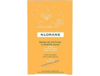 klorane-bandes-cire-froide-lamande-douce-jambes-boite-6-bandes-pharmaglobe.lu