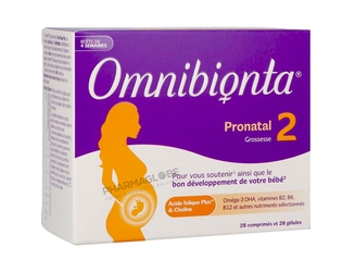OMNIBIONTA-2-PRONATAL-4-semaines-28-Comprimes-+-28-Capsules-complement-alimentaire-pour-la-grossesse-pharmaglobe.lu