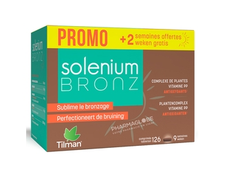 SOLENIUM-BRONZ-98+28-Comprimes-PROMO-PACK-TILMAN-preparer-peau-bronzage-pharmaglobe.lu