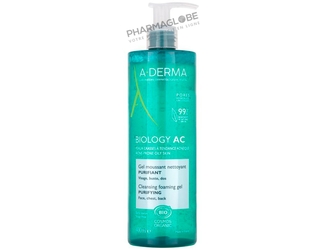 ADERMA-BIOLOGY-AC-GEL-MOUSSANT-PURIFIANT-400ML-nettoyer-visage-buste-dos-pharmaglobe.lu