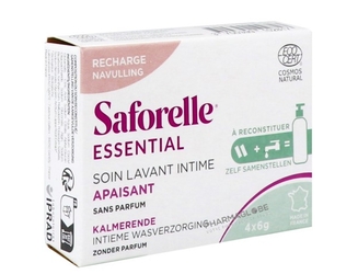 saforelle-essential-soin-lavant-intime-apaisant-recharge-boite-4-batonnets-pharmaglobe.lu