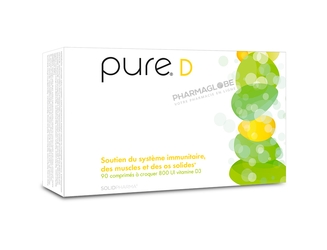 Pure-D-90-Comprimés-à-Croquer-800-UI-Vitamine-D3-Solidpharma-pharmaglobe.lu