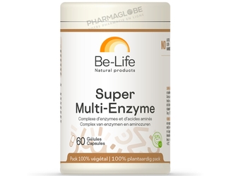 Super-Multi-Enzyme-60-Gélules-Be-Life-Bio-Life-Complexe-d-Enzymes-et-d-Acides-Aminés-pharmaglobe.lu