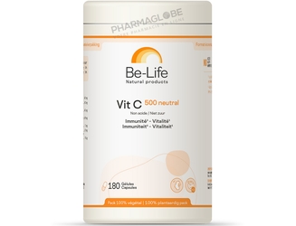 Vit-C-500-Neutral-180-Gélules-Be-Life-Bio-Life-Immunité-Vitalité-pharmaglobe.lu