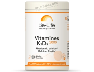 Vitamines-K2D3-1000-30-Gélules-Be-Life-Bio-Life-Fixation-du-Calcium-pharmaglobe.lu