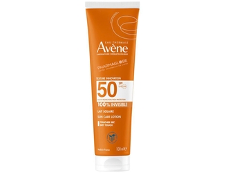AVENE-SOLAIRE-F50+-LAIT-100-ML-protection-solaire-invisible-pharmaglobe.lu