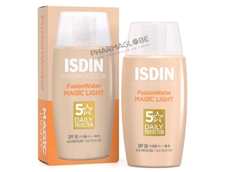ISDIN-Fotoprotector-Fusion-Water-Magic-Light-SPF-50-Flacon-50-ml-Crème-Solaire-Visage-Teintée-pharmaglobe.lu