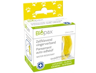 BIOPAX-BANDE-AUTO-ADHESIVE-DOIGTS-JAUNE-DESIGN-pharmaglobe.lu