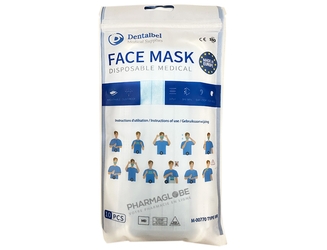 MASQUE-CHIRURGICAUX-A-10-TYPE-II-DENTALBEL-masque-chirurgical-boite-de-10-pharmaglobe.lu