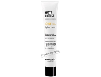 Celestetic-Matte-Protect-Mousse-Solaire-Matifiante-SPF-50-Tube-50ml-pharmaglobe.lu