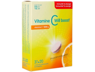 VITAMINE-C-Boost-WILL-60-CPR-EFF-vitamine-C-1g-boost-comprimes-effervescent-pharmaglobe.lu