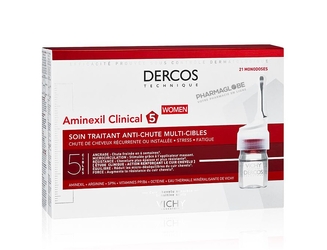 DERCOS-AMINEXIL-CLINCAL-5-WOMAN-21-AMPOULES-6ML-pharmaglobe.lu