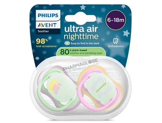 AVENT-SUCETTE-AIR-NIGHT-+6MOIS-OISEAU-PAPILLON-pharmaglobe.lu