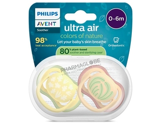 AVENT-SUCETTE-AIR-+0MOIS-BEIGE-MOTIF-pharmaglobe.lu
